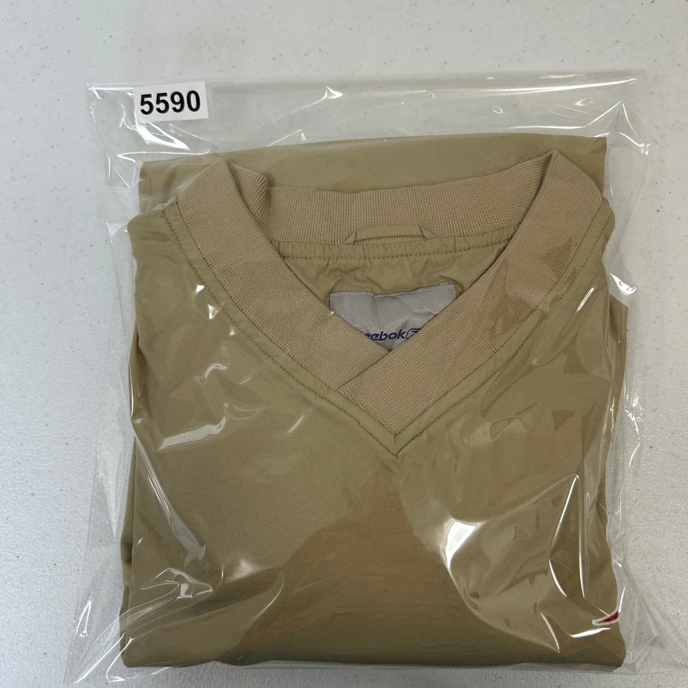 Reebok New England Patriots V-Neck Windshirt Tan Pullover XL 5590